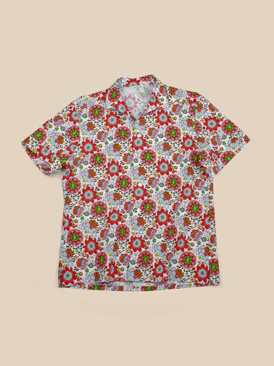 Shirt - Flower Print Short Sleeves